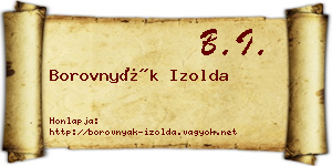 Borovnyák Izolda névjegykártya
